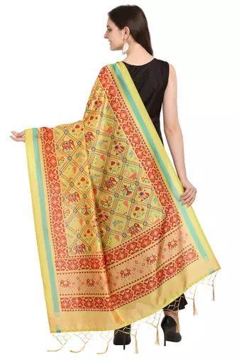 Digital print assam silk dupatta for women and girls to wear on gown chaniya choli kurti etc