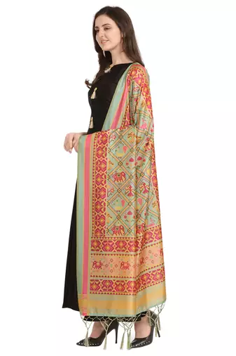 Digital print assam silk dupatta for women and girls to wear on gown chaniya choli kurti etc