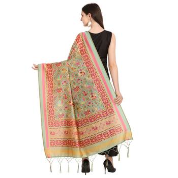 Digital print assam silk dupatta for women and girls to wear on gown chaniya choli kurti etc 4