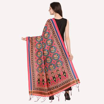 Digital print assam silk dupatta for women and girls to wear on gown chaniya choli kurti etc 4