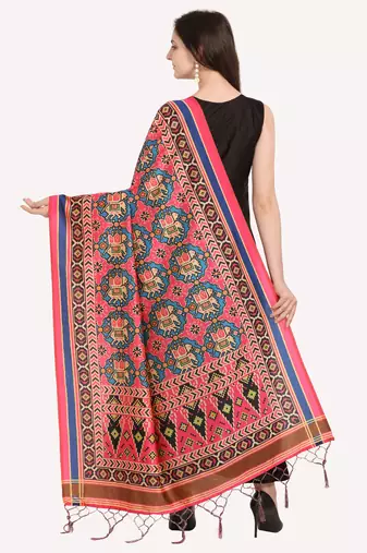 Digital print assam silk dupatta for women and girls to wear on gown chaniya choli kurti etc