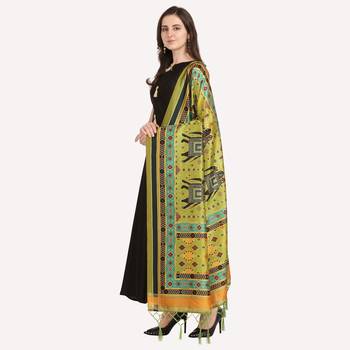 Digital print assam silk dupatta for women and girls to wear on gown chaniya choli kurti etc 2