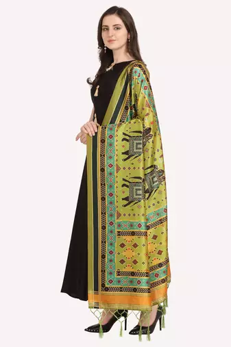 Digital print assam silk dupatta for women and girls to wear on gown chaniya choli kurti etc