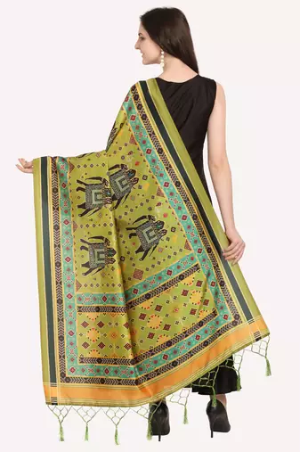 Digital print assam silk dupatta for women and girls to wear on gown chaniya choli kurti etc