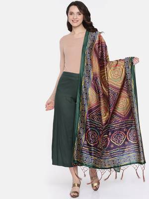 Digital print assam silk dupatta for women and girls to wear on gown chaniya choli kurti etc 1