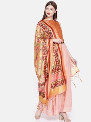 Digital print assam silk dupatta for women and girls to wear on gown chaniya choli kurti etc 1