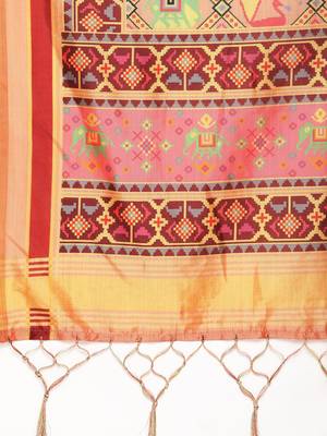 Digital print assam silk dupatta for women and girls to wear on gown chaniya choli kurti etc 2