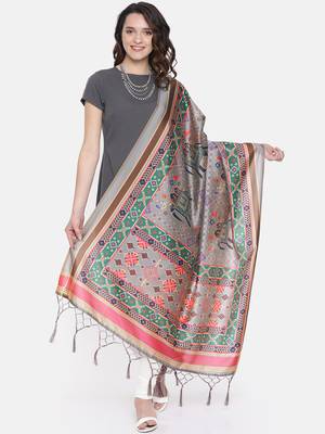 Digital print assam silk dupatta for women and girls to wear on gown chaniya choli kurti etc 1