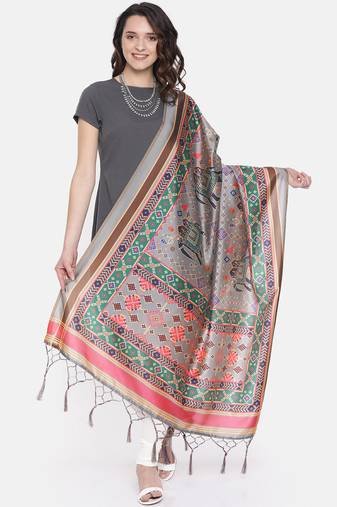 Digital print assam silk dupatta for women and girls to wear on gown chaniya choli kurti etc