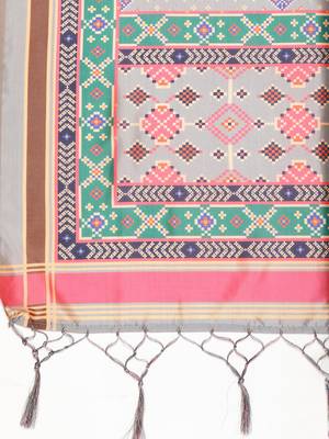 Digital print assam silk dupatta for women and girls to wear on gown chaniya choli kurti etc 2