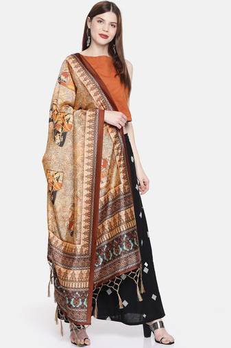 Digital print assam silk dupatta for women and girls to wear on gown chaniya choli kurti etc