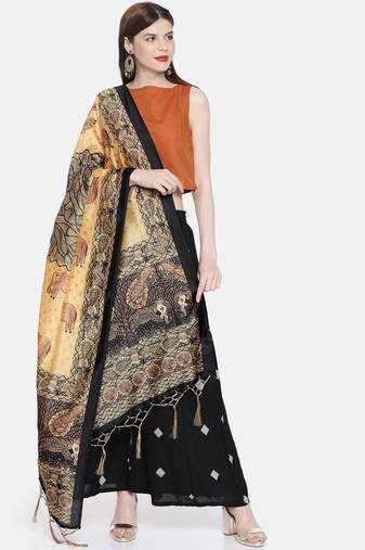 Digital print assam silk dupatta for women and girls to wear on gown chaniya choli kurti etc
