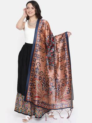 Digital print assam silk dupatta for women and girls to wear on gown chaniya choli kurti etc 1