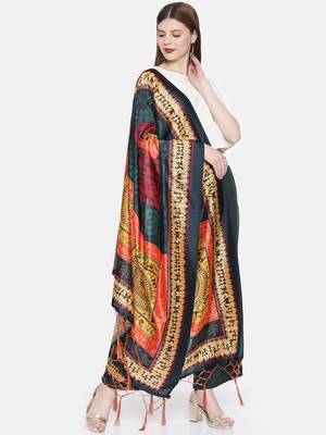 Digital print assam silk dupatta for women and girls to wear on gown chaniya choli kurti etc 1