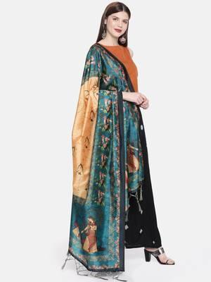 Digital print assam silk dupatta for women and girls to wear on gown chaniya choli kurti etc 1