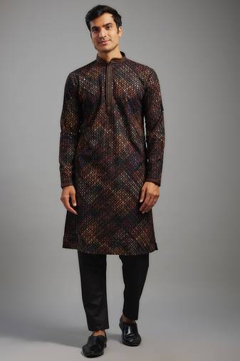 Arruga stylish digital print sequins embroidery kurta pajama