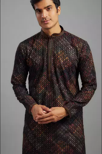 Arruga stylish digital print sequins embroidery kurta pajama