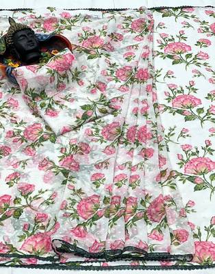 Ivory Elegance Floral Printed Saree  3