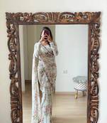 Ivory Elegance Floral Printed Saree 
