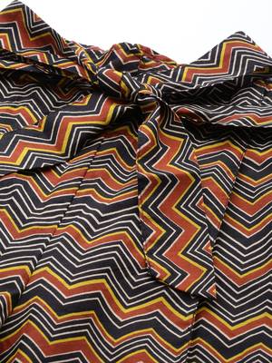  women's cotton zig-zag printed regular fit casual trouser pants 5