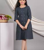 Yash gallery kids kantha cotton stripes printed regular tunic (blue)