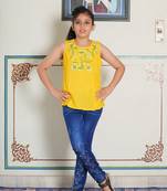 Yash gallery kids floral embroidery top(yellow)