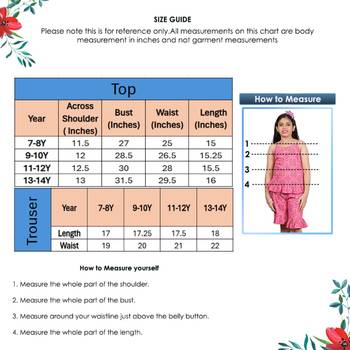  kids rayon floral printed night suit(pink) 5