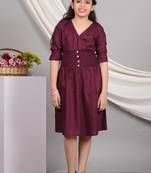 Yash gallery kids smoking embroidery dress (maroon)