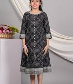 Yash gallery kids cotton bandhej print anarkali dress (black)