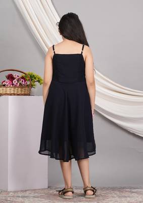 kids smoking embroidered georgette dress (blue) 2