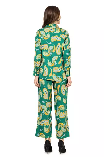  women's buta printed co-ord set(green)