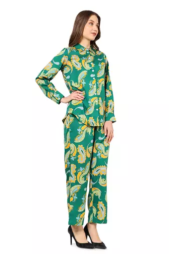  women's buta printed co-ord set(green)