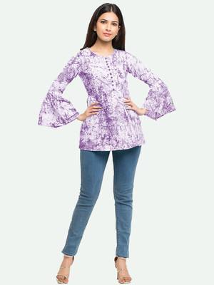  women's/girls cotton tie die printed top 1