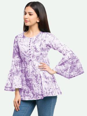  women's/girls cotton tie die printed top 4