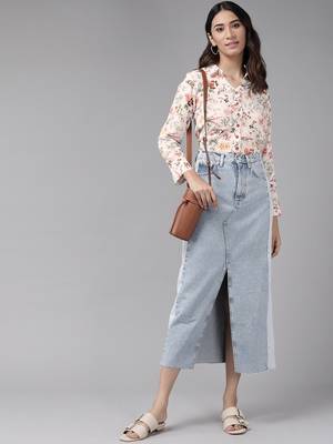  womens rayon floral printed shirt (multi) 3
