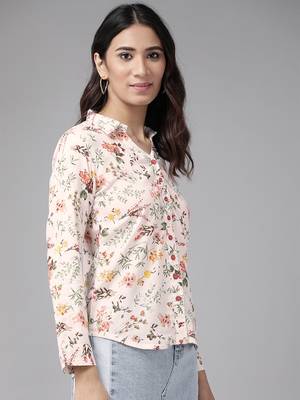  womens rayon floral printed shirt (multi) 4