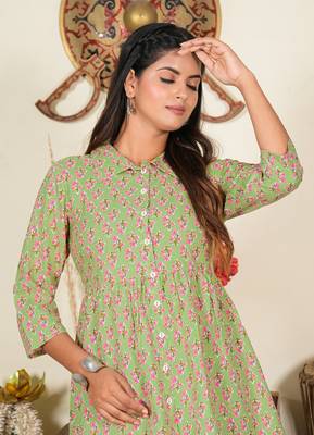  women's floral printed night suit(green) 4