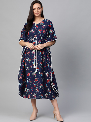  women's cotton floral printed kaftan 1