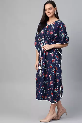  women's cotton floral printed kaftan
