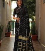 Women Black Bandhej Silk And Bandhni Zari Weaving With Rich Pallu Saree With Blouse For Women