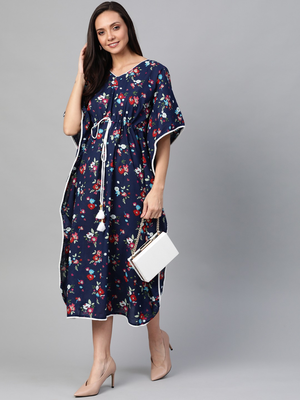  women's cotton floral printed kaftan 4