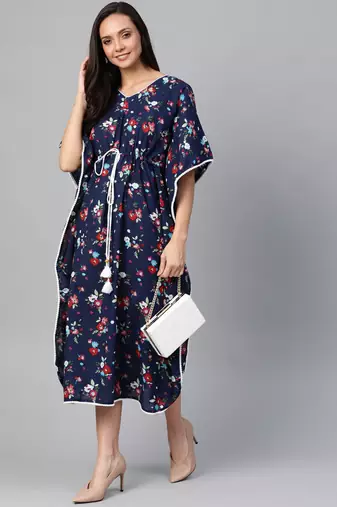  women's cotton floral printed kaftan