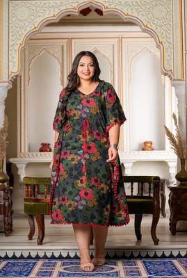 women's cotton floral printed kaftan 1