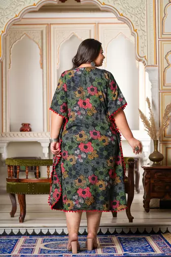  women's cotton floral printed kaftan
