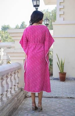  women's rayon bandhani printed kaftan 3