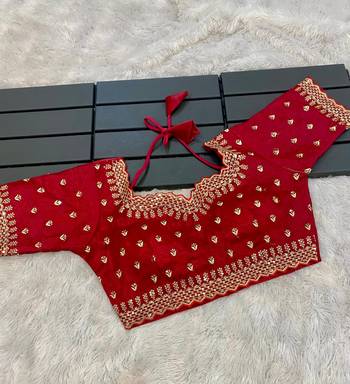 Mameraa Launching A New Designer Heavy Embrodery Work Fully Stich Blouse Saree   7