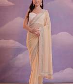 Grey Heavy Georgette Sequence Work Saree