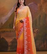 Yellow Soft Georgette Sequence Work Saree