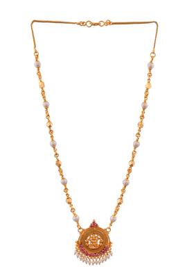 Pearl Laxmi necklace MEDIUM length one gram gold 3