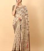 Yavira Silk Chickoo Amazing Ethnic Wear Silk Blended Canderi Treditional Sarees